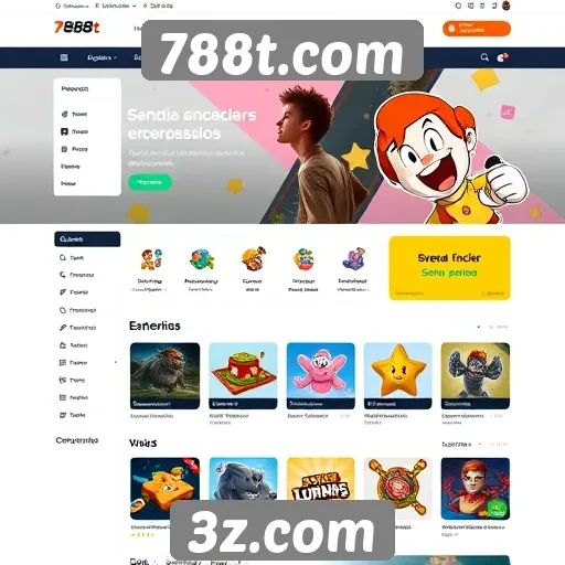 Navegação e design do site 788t.com